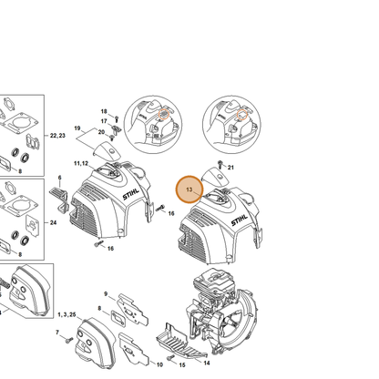 STIHL part 4147-080-1601 — IPL diagram snippet (6x zoom, amber highlight)