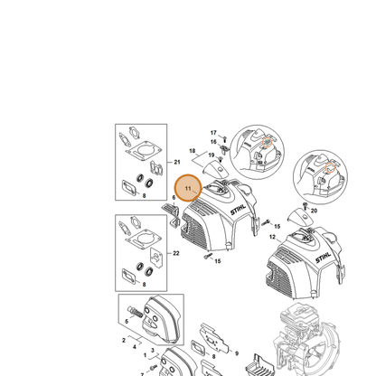 STIHL part 4147-080-1613 — IPL diagram snippet (6x zoom, amber highlight)