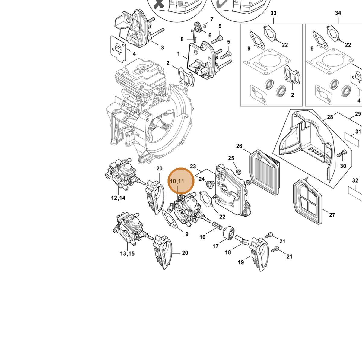 STIHL part 4147-120-0622 — IPL diagram snippet (6x zoom, amber highlight)