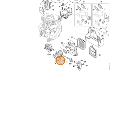 STIHL part 4147-120-0624 — IPL diagram snippet (6x zoom, amber highlight)
