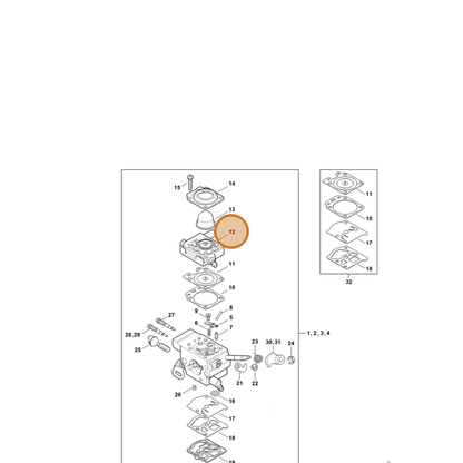 STIHL part 4147-120-2201 — IPL diagram snippet (6x zoom, amber highlight)