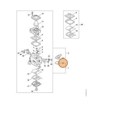 STIHL part 4147-121-6603 — IPL diagram snippet (6x zoom, amber highlight)