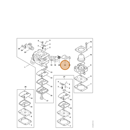 STIHL part 4147-121-6604 — IPL diagram snippet (6x zoom, amber highlight)
