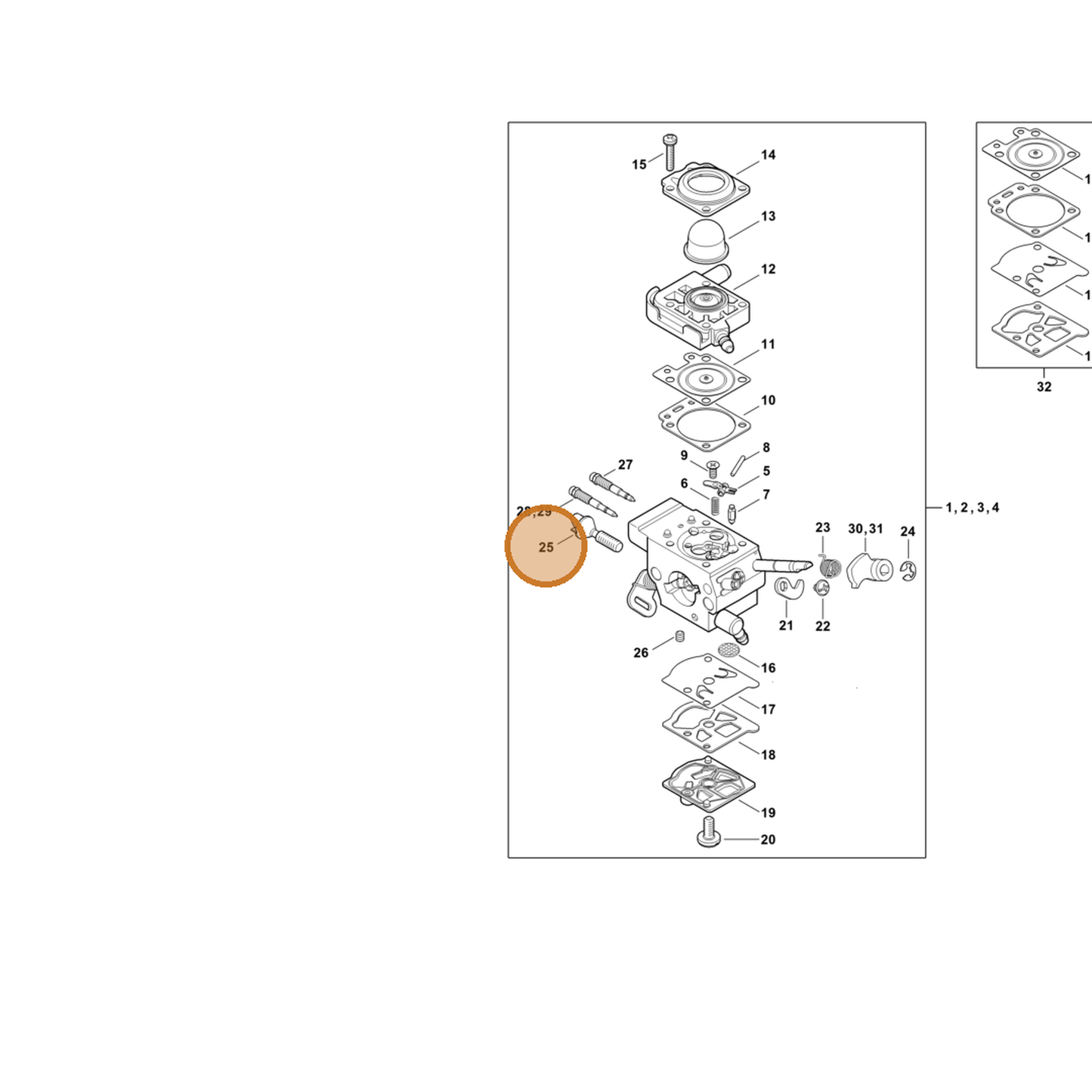 STIHL part 4147-122-6200 — IPL diagram snippet (6x zoom, amber highlight)