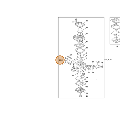 STIHL part 4147-122-6800 — IPL diagram snippet (6x zoom, amber highlight)