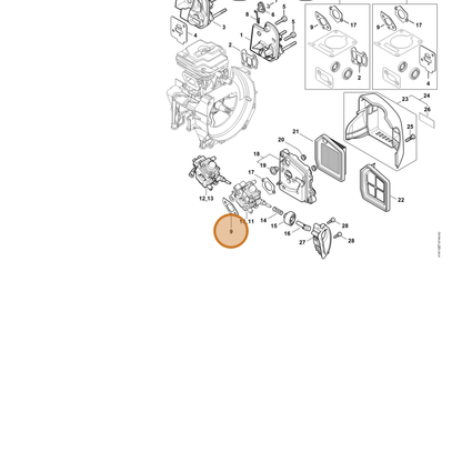 STIHL part 4147-129-0901 — IPL diagram snippet (6x zoom, amber highlight)