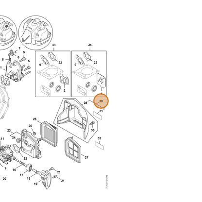 STIHL part 4147-140-1001 — IPL diagram snippet (6x zoom, amber highlight)