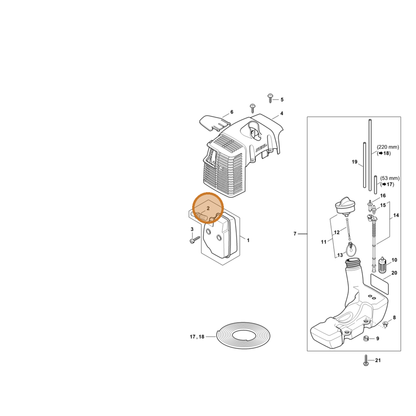 STIHL part 4147-140-6900 — IPL diagram snippet (6x zoom, amber highlight)