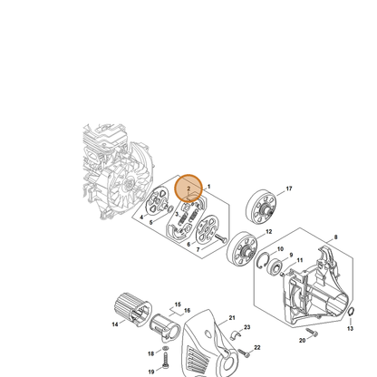 STIHL part 4147-160-2000 — IPL diagram snippet (6x zoom, amber highlight)