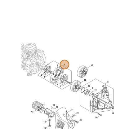 STIHL part 4147-160-2002 — IPL diagram snippet (6x zoom, amber highlight)