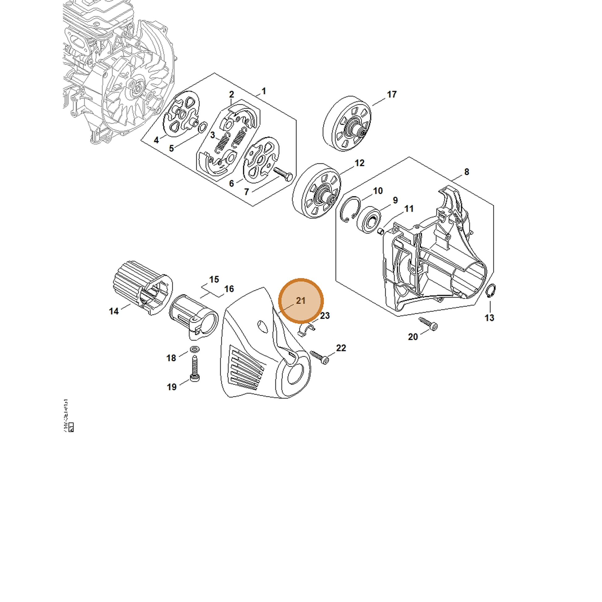 STIHL part 4147-161-1201 — IPL diagram snippet (6x zoom, amber highlight)