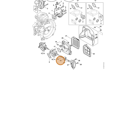 STIHL part 4147-182-2803 — IPL diagram snippet (6x zoom, amber highlight)
