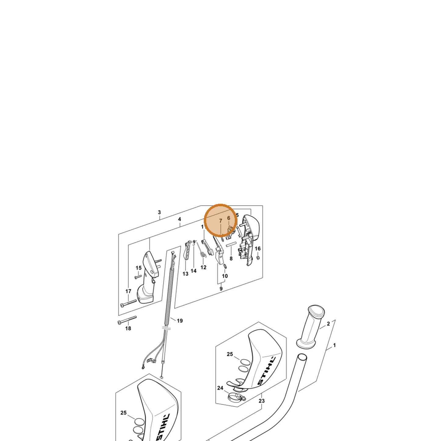 STIHL part 4147-182-4502 — IPL diagram snippet (6x zoom, amber highlight)