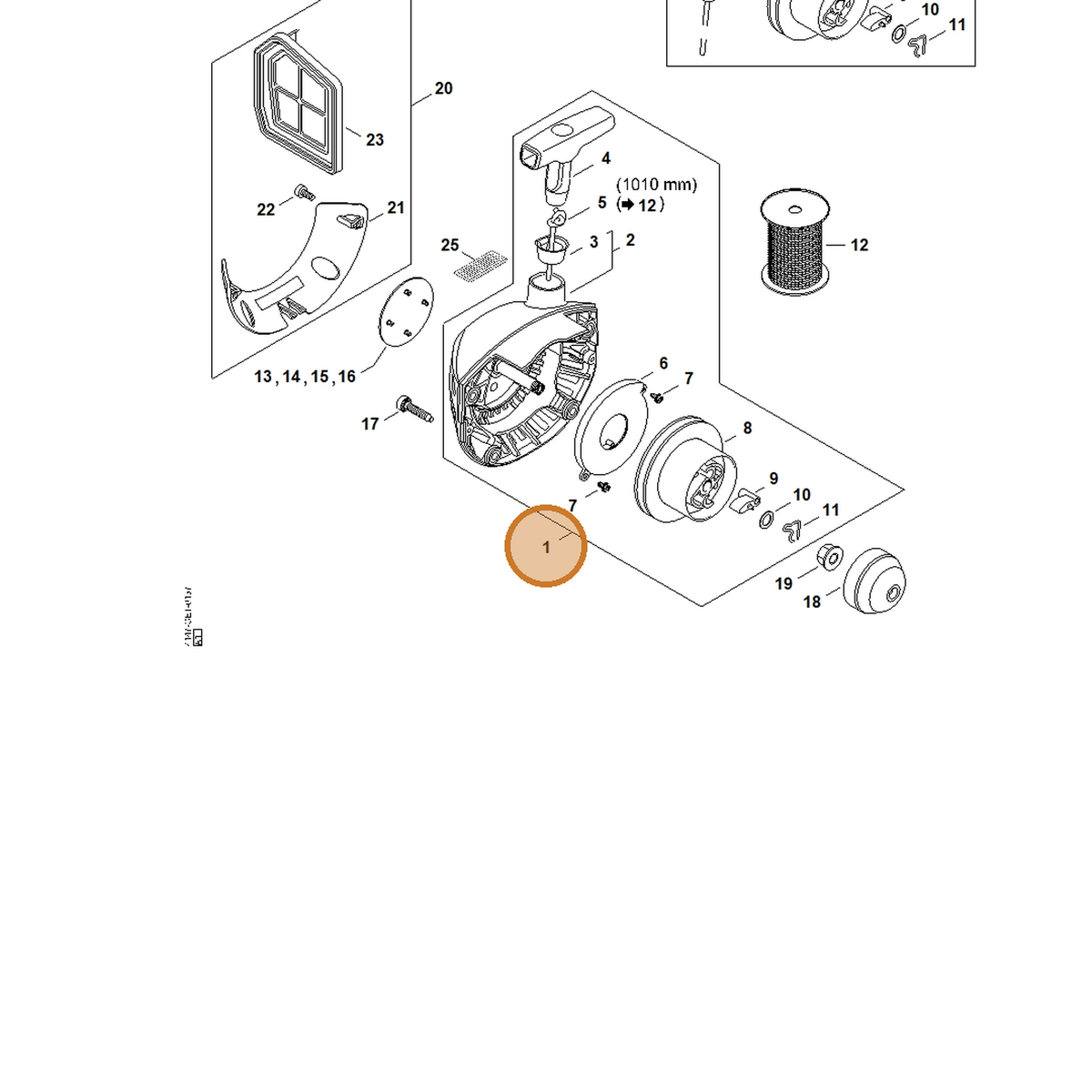 STIHL part 4147-190-4003 — IPL diagram snippet (6x zoom, amber highlight)