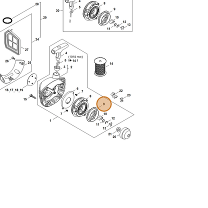 STIHL part 4147-195-2000 — IPL diagram snippet (6x zoom, amber highlight)