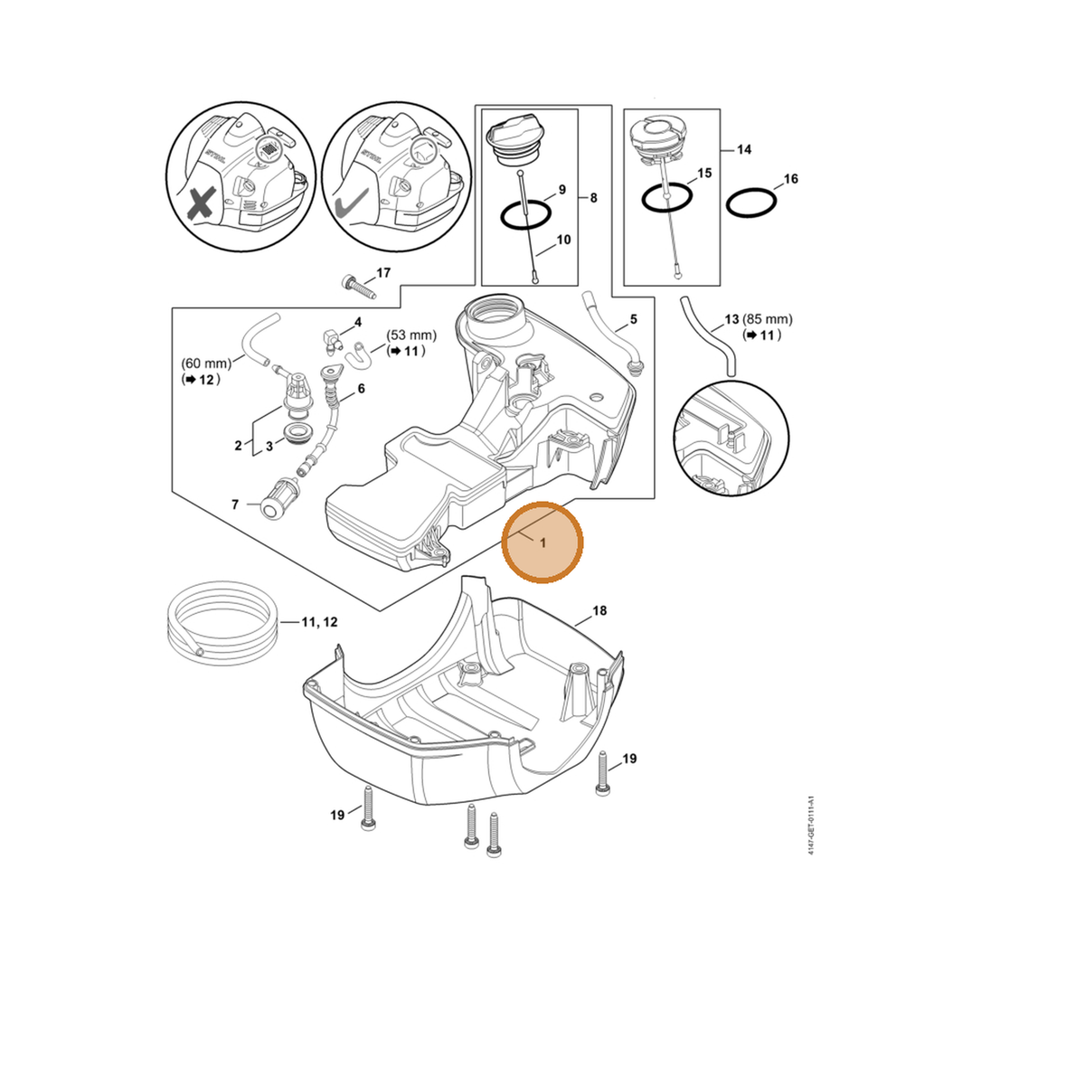 STIHL part 4147-350-0404 — IPL diagram snippet (6x zoom, amber highlight)