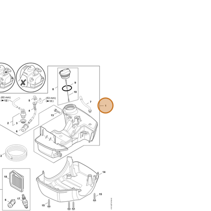 STIHL part 4147-350-0408 — IPL diagram snippet (6x zoom, amber highlight)
