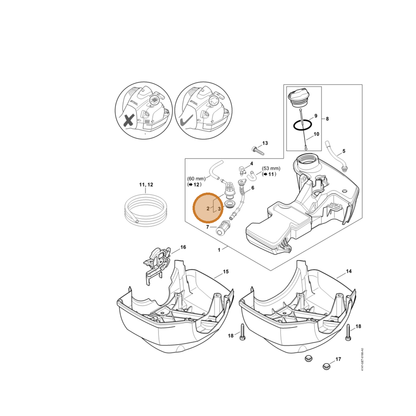 STIHL part 4147-350-5802 — IPL diagram snippet (6x zoom, amber highlight)