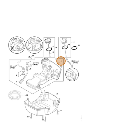 STIHL part 4147-358-0803 — IPL diagram snippet (6x zoom, amber highlight)