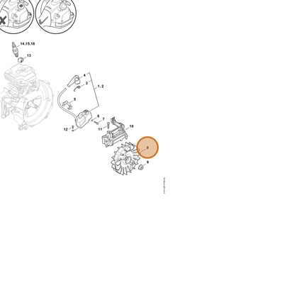 STIHL part 4147-400-1200 — IPL diagram snippet (6x zoom, amber highlight)