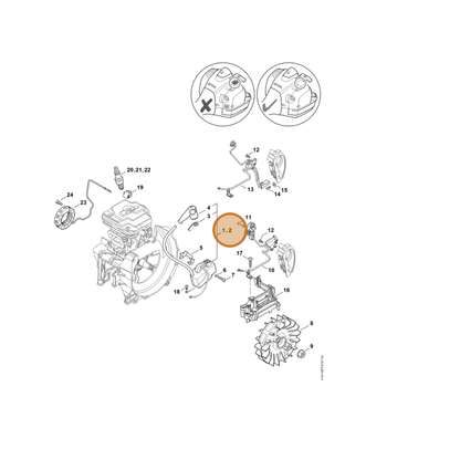 STIHL part 4147-400-4711 — IPL diagram snippet (6x zoom, amber highlight)