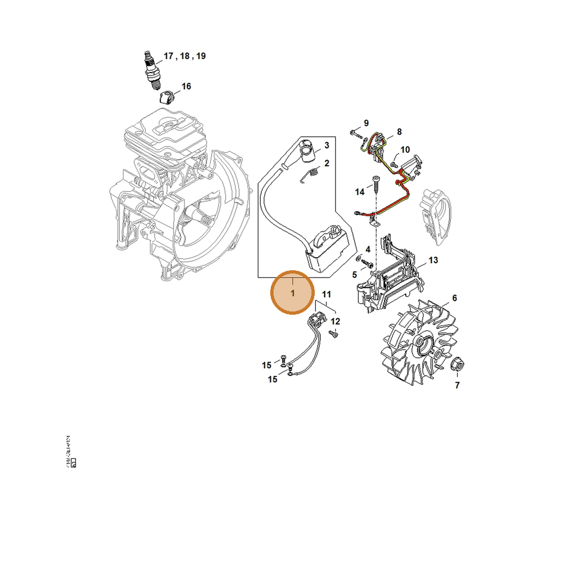 STIHL part 4147-400-4723 — IPL diagram snippet (6x zoom, amber highlight)