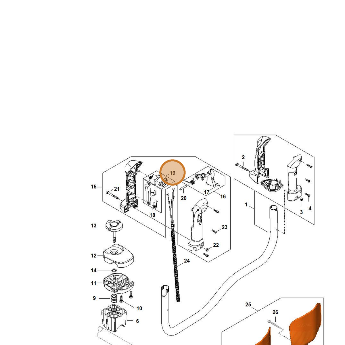 STIHL part 4147-430-8900 — IPL diagram snippet (6x zoom, amber highlight)