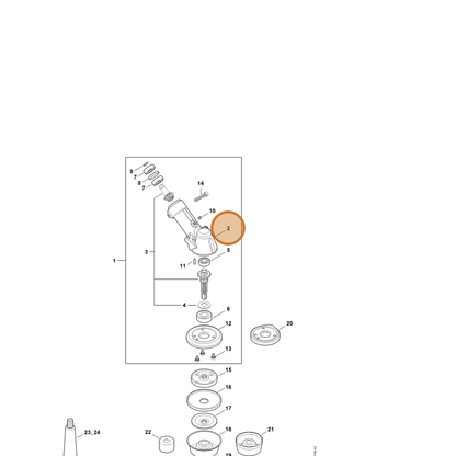 STIHL part 4147-641-0300 — IPL diagram snippet (6x zoom, amber highlight)