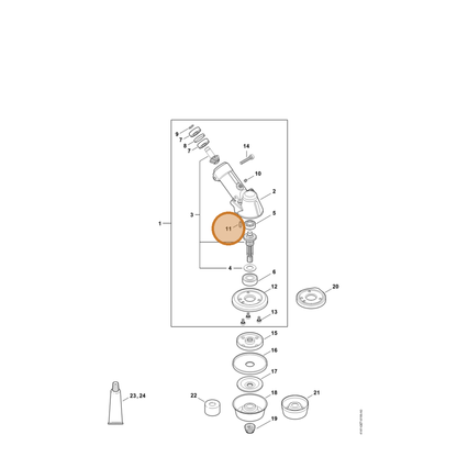 STIHL part 4147-641-0800 — IPL diagram snippet (6x zoom, amber highlight)