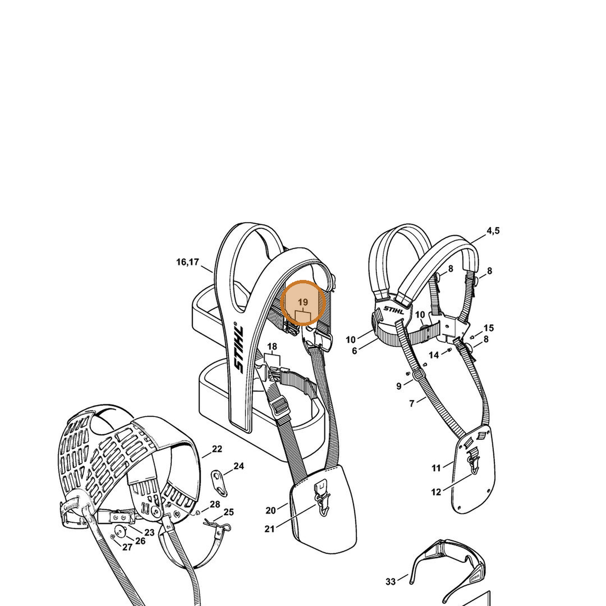 STIHL part 4147-710-6402 — IPL diagram snippet (6x zoom, amber highlight)