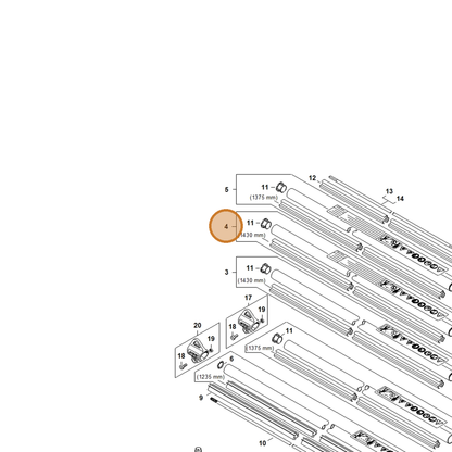 STIHL part 4147-710-7122 — IPL diagram snippet (6x zoom, amber highlight)