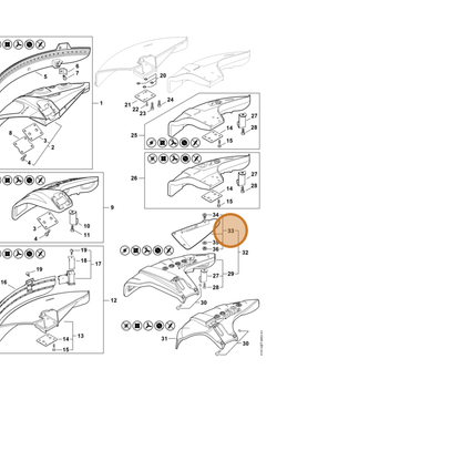 STIHL part 4147-710-8107 — IPL diagram snippet (6x zoom, amber highlight)