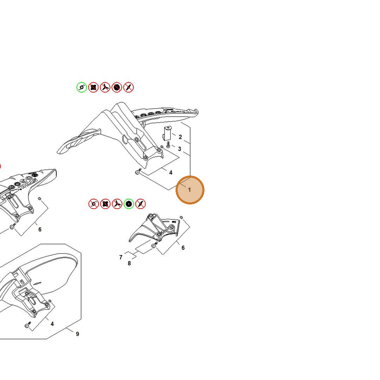 STIHL part 4147-710-8112 — IPL diagram snippet (6x zoom, amber highlight)