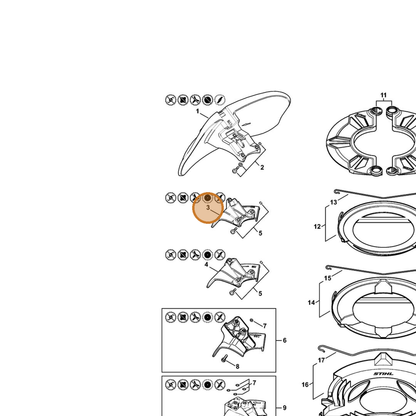STIHL part 4147-710-8200 — IPL diagram snippet (6x zoom, amber highlight)