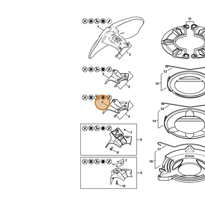 STIHL part 4147-710-8201 — IPL diagram snippet (6x zoom, amber highlight)