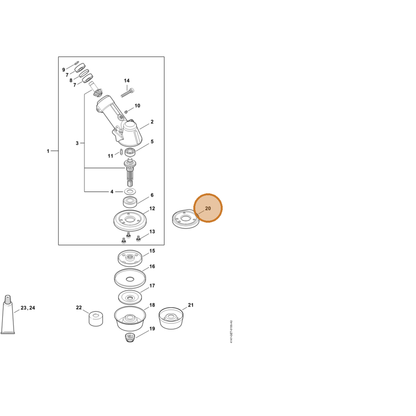 STIHL part 4147-717-2701 — IPL diagram snippet (6x zoom, amber highlight)
