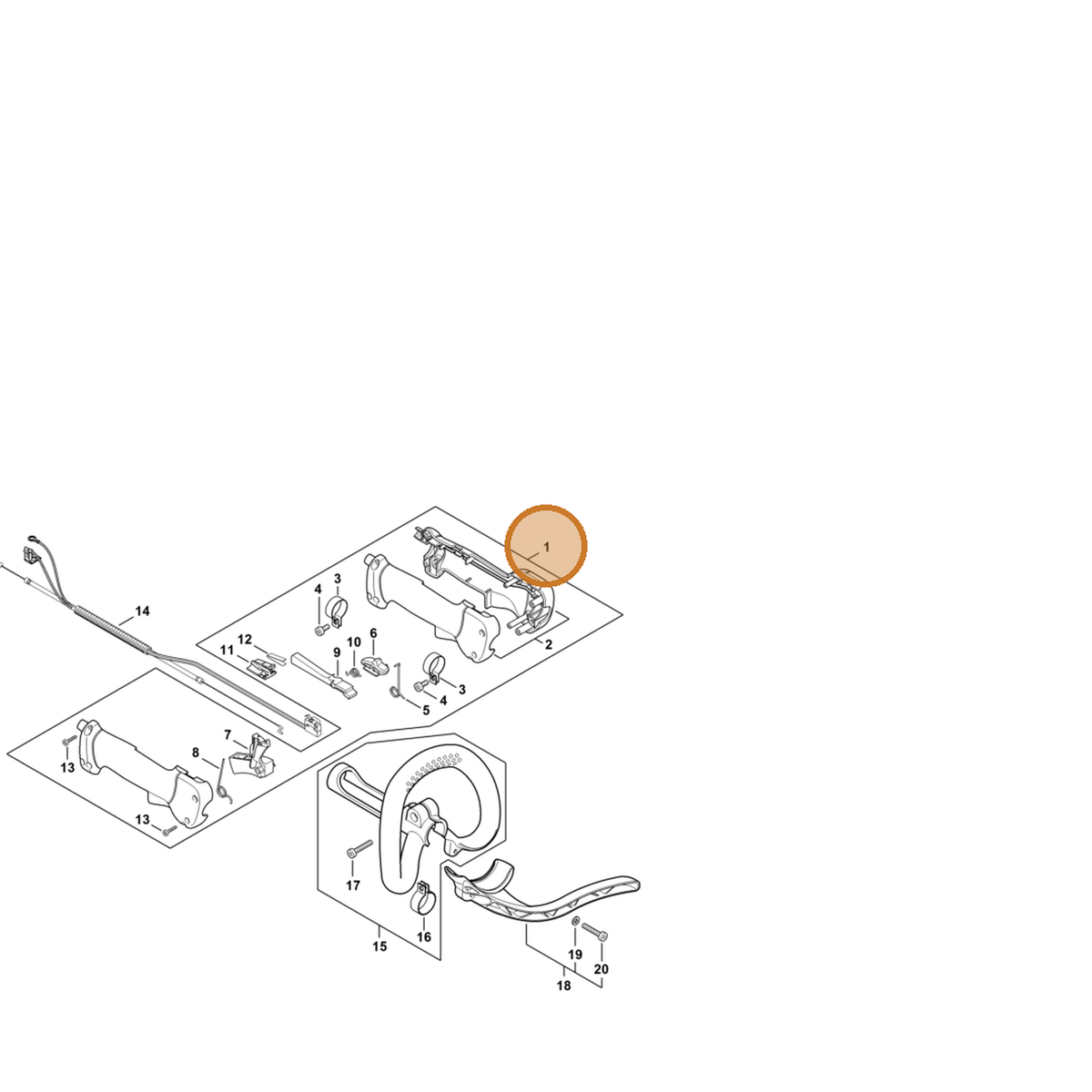 STIHL part 4147-790-1309 — IPL diagram snippet (6x zoom, amber highlight)