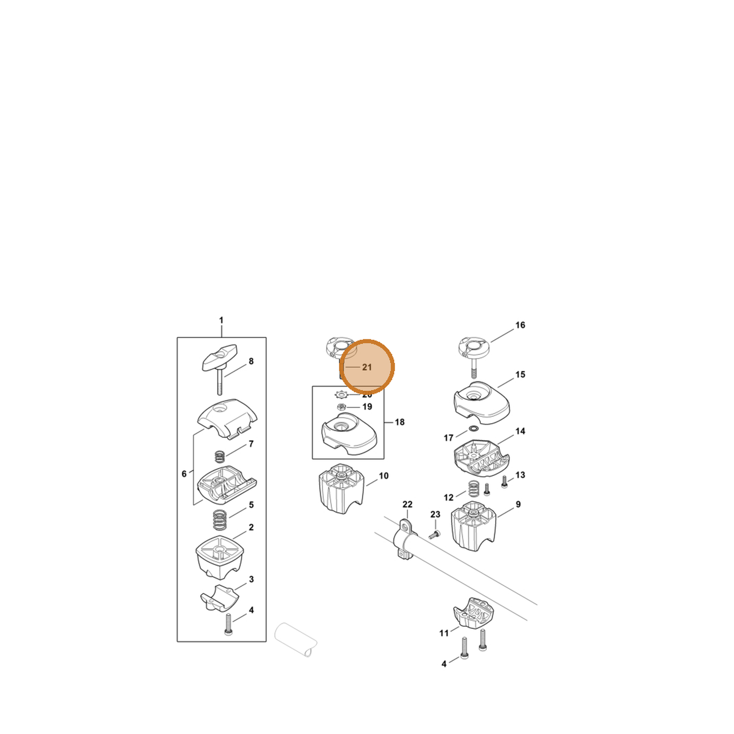 STIHL part 4147-790-7501 — IPL diagram snippet (6x zoom, amber highlight)