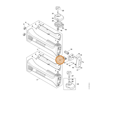 STIHL part 4147-790-8300 — IPL diagram snippet (6x zoom, amber highlight)