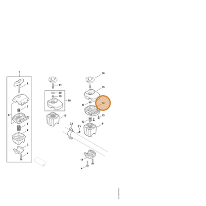 STIHL part 4147-791-0901 — IPL diagram snippet (6x zoom, amber highlight)