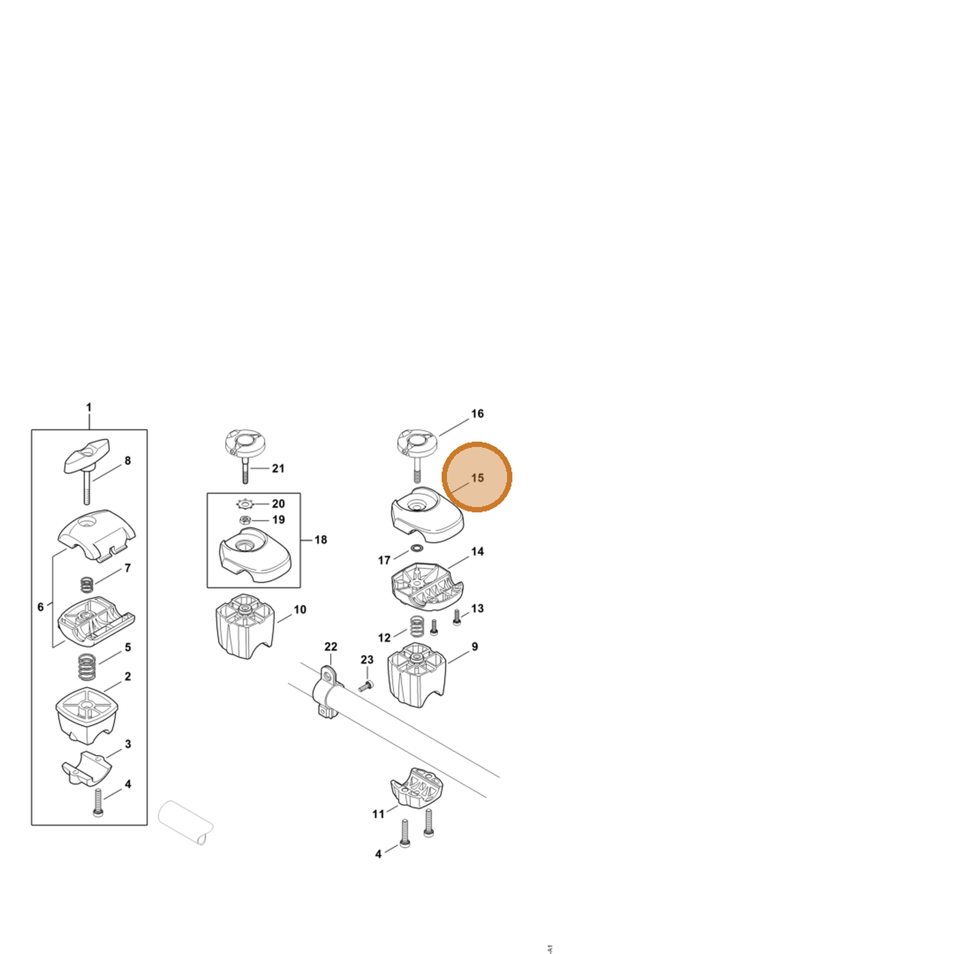 STIHL part 4147-791-0904 — IPL diagram snippet (6x zoom, amber highlight)