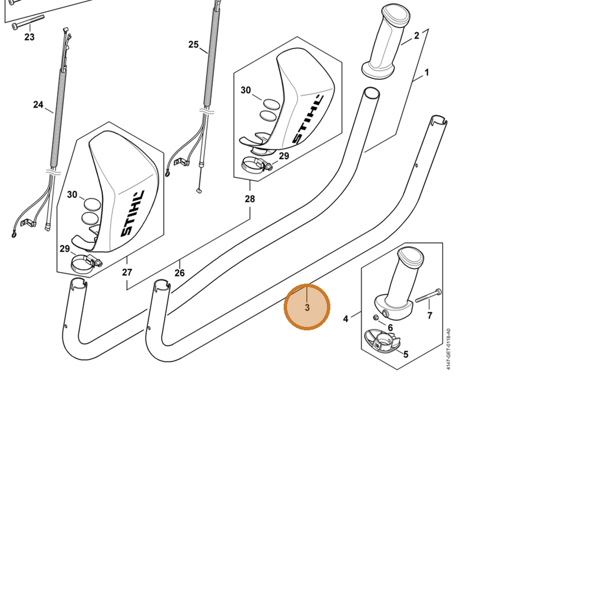 STIHL part 4147-791-1700 — IPL diagram snippet (6x zoom, amber highlight)