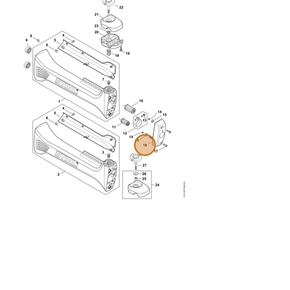 STIHL part 4147-791-7600 — IPL diagram snippet (6x zoom, amber highlight)