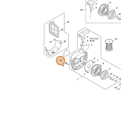 STIHL part 4147-967-1537 — IPL diagram snippet (6x zoom, amber highlight)