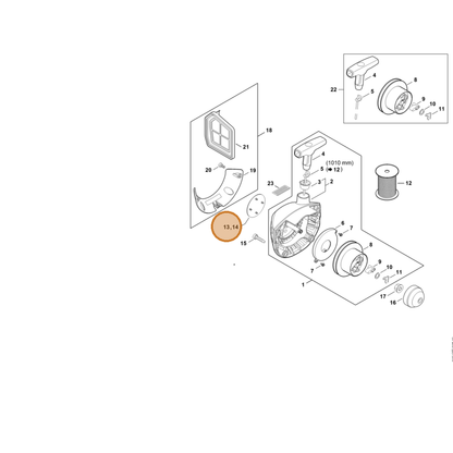 STIHL part 4147-967-1568 — IPL diagram snippet (6x zoom, amber highlight)