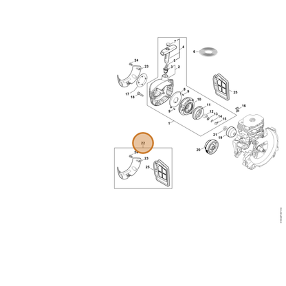 STIHL part 4148-007-1000 — IPL diagram snippet (6x zoom, amber highlight)