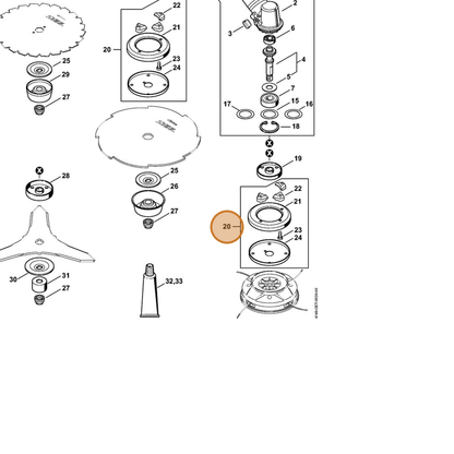 STIHL part 4148-007-1028 — IPL diagram snippet (6x zoom, amber highlight)