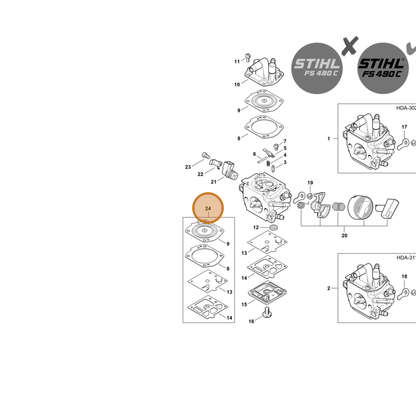 STIHL part 4148-007-1700 — IPL diagram snippet (6x zoom, amber highlight)