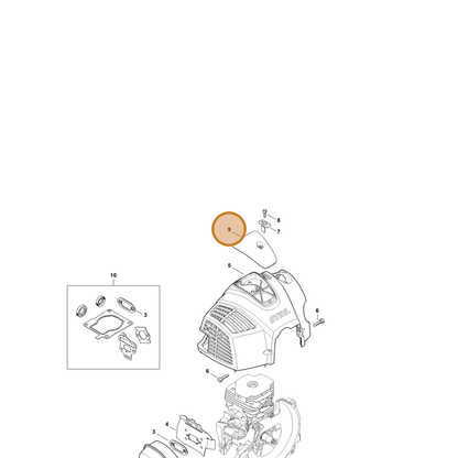 STIHL part 4148-080-0400 — IPL diagram snippet (6x zoom, amber highlight)