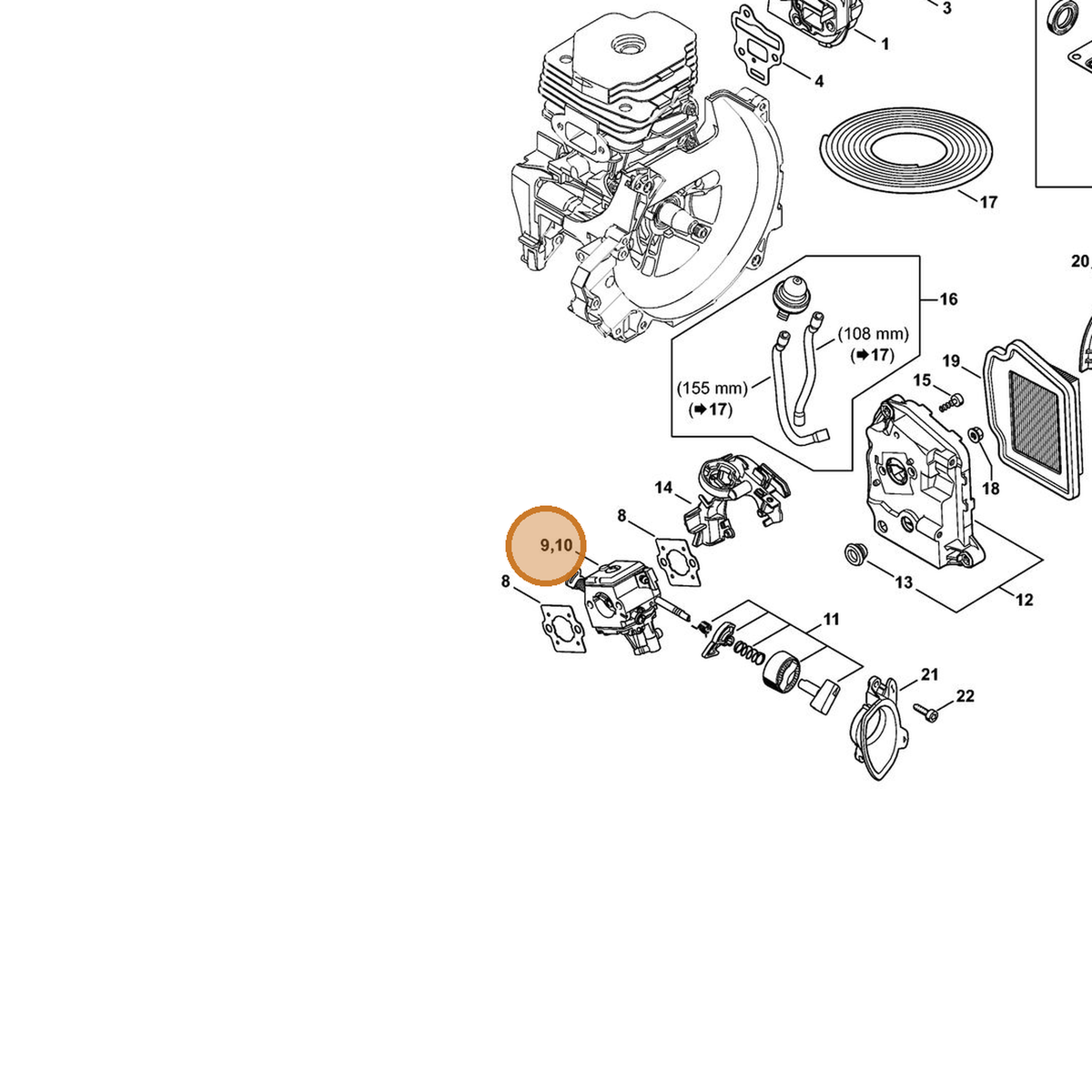 STIHL part 4148-120-0603 — IPL diagram snippet (6x zoom, amber highlight)